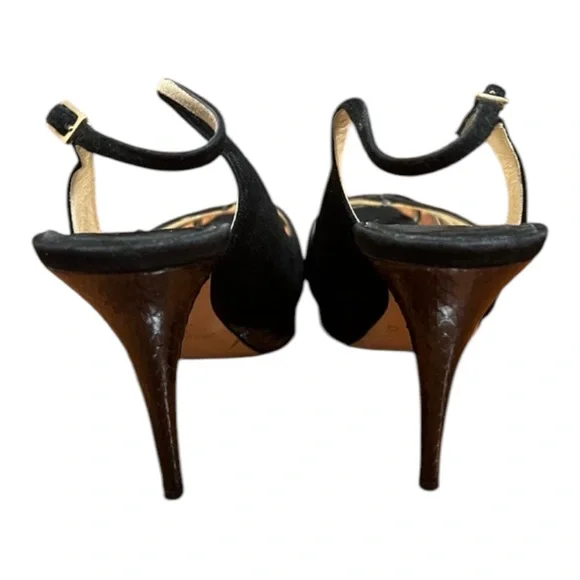 Jimmy Choo Black Leah Slingbacks Heels Size 39.5 - Picture 4 of 4